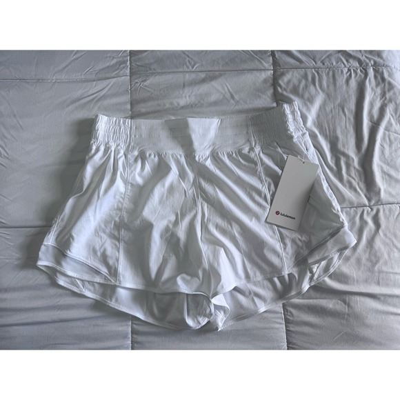 NEW Lululemon Hotty Hot Shorts Size 12 HR High Rise 4" Lined White Pocket Gym - Picture 1 of 12